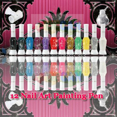 Nail Star 12 color colour mix Polish art set for false tip painting 