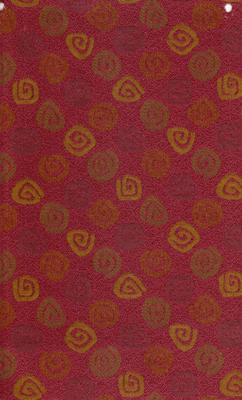 BURGUNDY&GREEN/ CIRCLES & SWIRLS RETRO DESIGNER FABRIC  