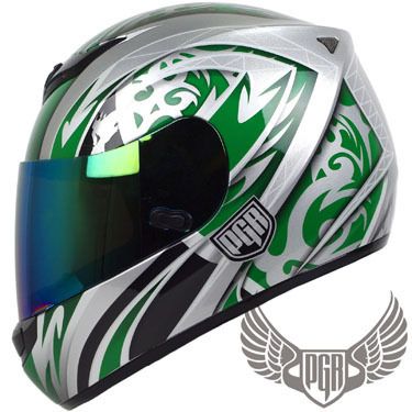 PGR ARROW Green Silver Full Face DOT APPROVED motorcycle Helmet ZX GSR 