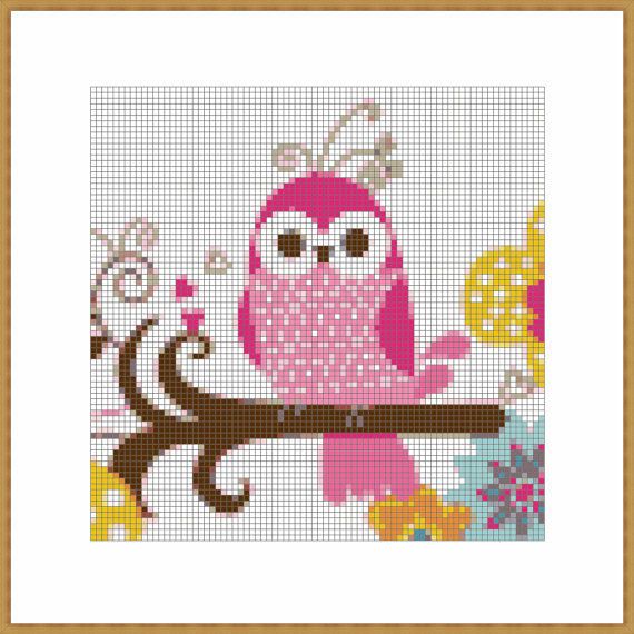 Observance Owl Cross Stitch Pattern  