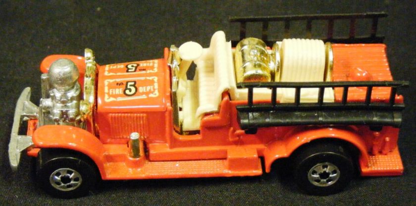 Hot Wheels OLD NUMBER 5 FIRE TRUCK, Mattel 1980   Vintage Die Cast 