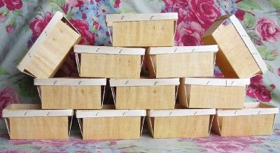 One Dozen New Wood Berry Baskets Pint Size  