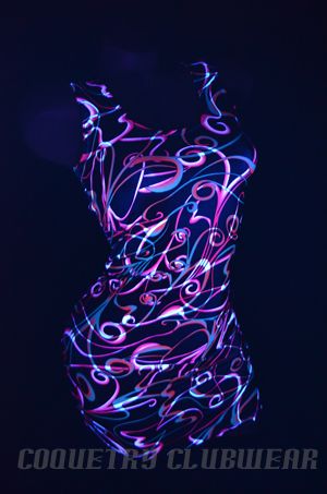 Final pic shows dress under UV light.