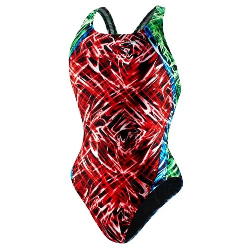 Speedo Womens Shattered Glass Remix Recordbreaker Swimsuit  