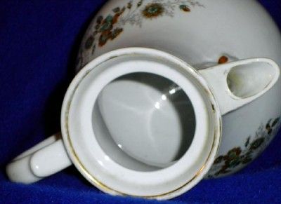Vintage Porcelain KPM Coffee Pot with Blue Flowers  