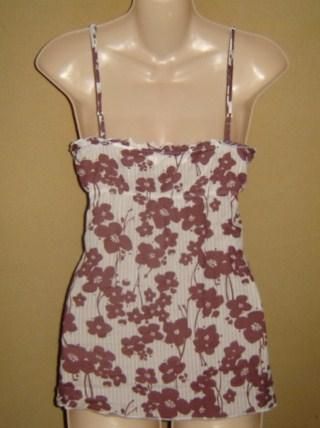 HOLLISTER White FLORAL Cotton Babydoll Camisole CAMI TANK TOP Shirt L 