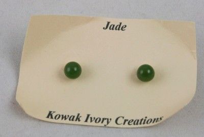   of Earrings and 4 Single Plus 2 Tie Tacks Screw On Jade Stone  