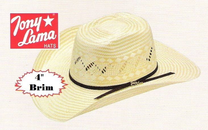 COWBOY HAT   Western POLY ROPE   Straw   4 Brim   Brick Square Rodeo 