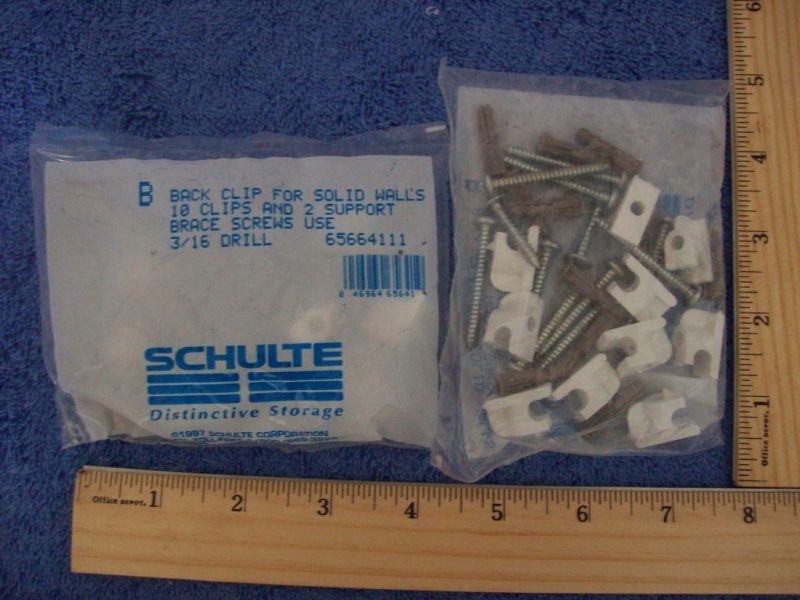 Schulte Storage System Back Clip 10 pcs & 2 brace screw  