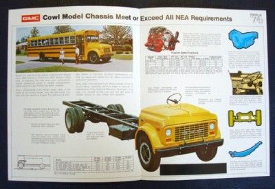 GMC SCHOOL BUS CHASSIS SALES BROCHURE 1973.  