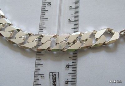 Large Heavy massive Silver Curb Chain Gents mens 22 In  