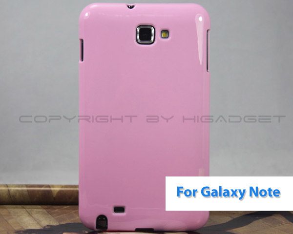 For Samsung Galaxy Note/i9220/GT N7000 Pink TPU Glossy Back Cover Gel 