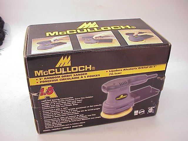 MCCULLOCH 5 INCH RANDOM ORBIT SANDER~NEW PALM ORBITAL  