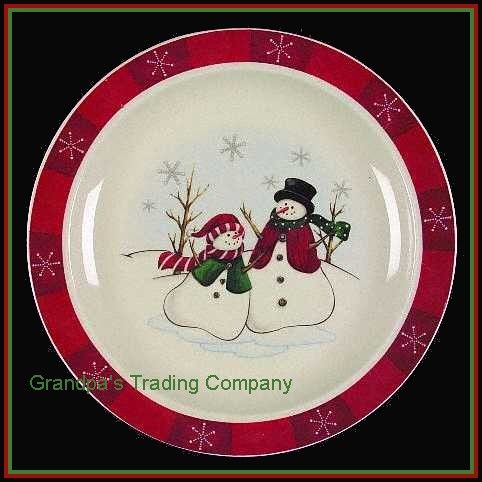 Royal Seasons 10 NEW Dinner Plate Snowman Stoneware  