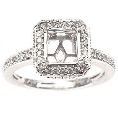 72CT D VVS1 DESIGNER ROUND DIAMOND SEMI MOUNT RING  