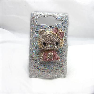 Bling Rhinestone hello kitty white Case Cover For HTC Desire HD  