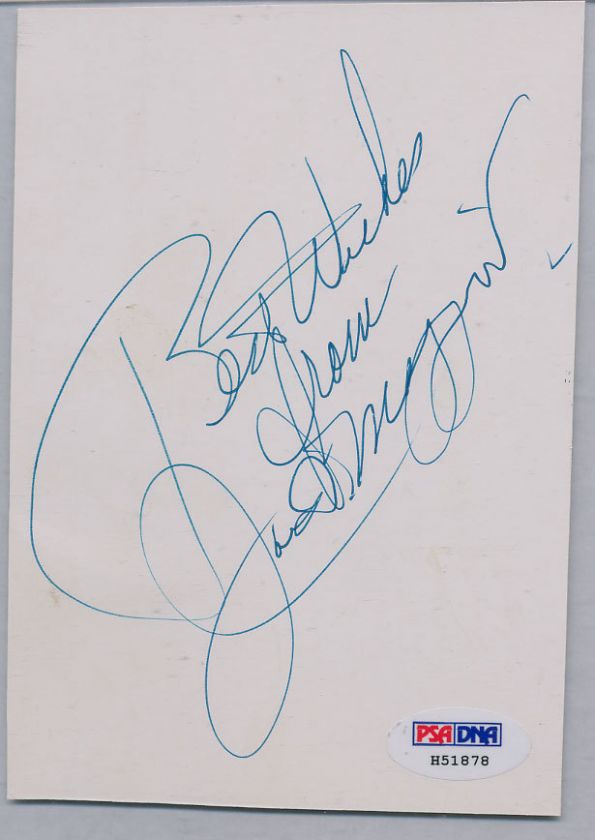 Joe DiMaggio Signed Auto PSA DNA 4x5 Inscribed Card  