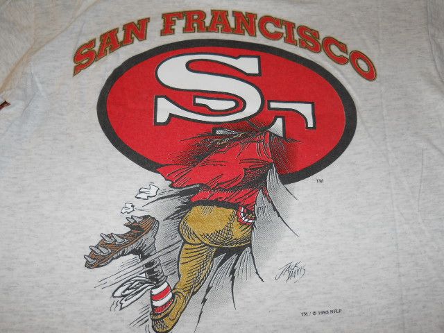 vintage SAN FRANCISCO 49ERS PROSPECTOR GOLD t shirt L  