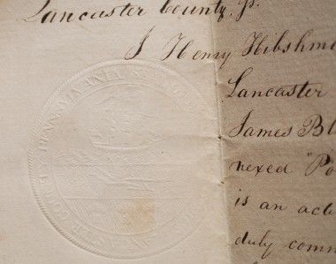 1800 Lancaster County PA Document James Black Essex NJ  
