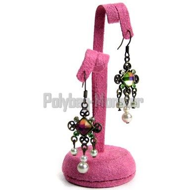 2Pcs Fuchsia Pink Earring Holder Jewelry Display Stand  