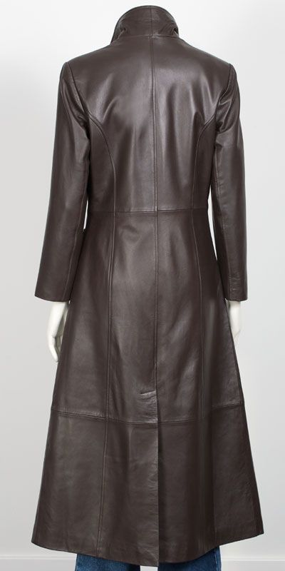Womens Leather Full Length Matrix Coat Black or Brown  