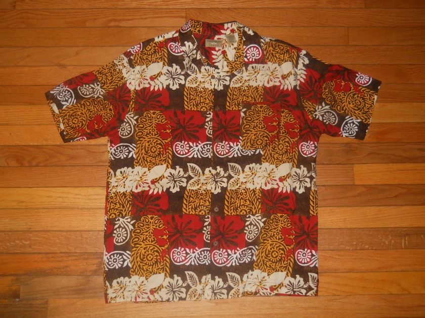 Natural Issue Hawaiian Shirt Mens L Button Down Floral  