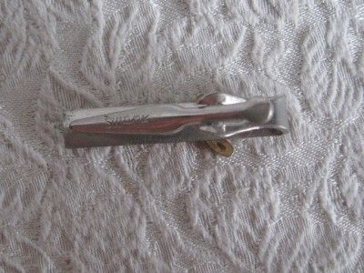 Vintage Swank Silvertone Tie Clip Bar Clasp JIM Jim  