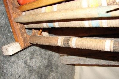 Vtg/Antique Nice Wood Croquet Lawn Game Set  