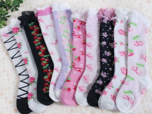 Set 10 Rosette Princess Knee High Socks 15 19/20 24CM  