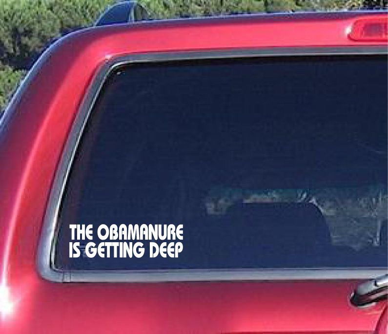 OBAMANURE anti Obama Republican Decal Sticker Bumper  