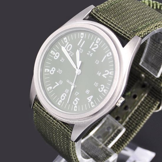 Quartz Military Army Canvas Sport Mens Women Wristwatch Nightversion 