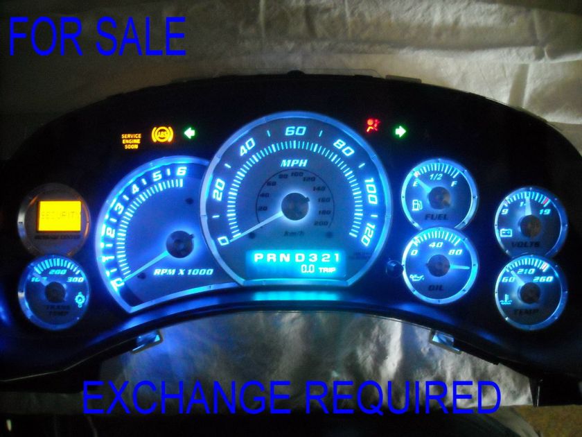 FOR SALE 99 02 REBUILT ESCALADE STYLE WHITE GAUGE LED CLUSTER WITH 