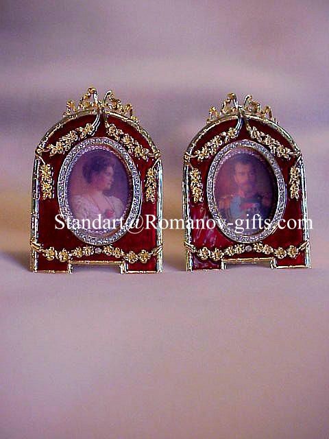 Russian Imperial Tsar Nicolas & Alexandra Pair Frames  