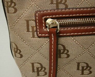   SIGNATURE DB QUILTED MONOGRAM LOGO CANVAS BAG PURSE TOTE HOBO  