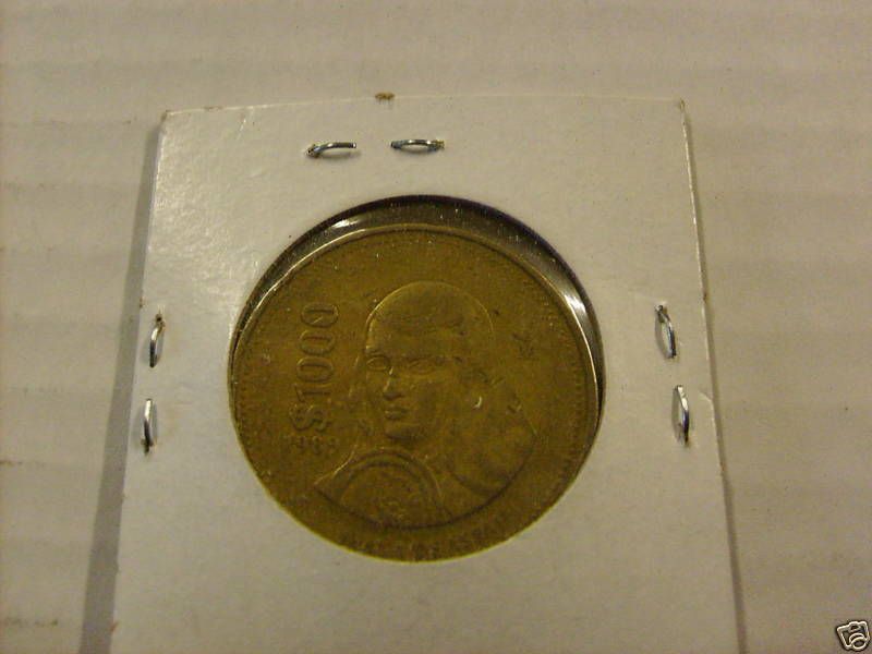 Rare 1989 $1000 Extados Unidos Mexicanos coin  