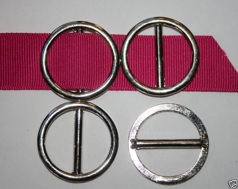 SILVER 1 round metal BELT Buckle Slider Scrapbooking  