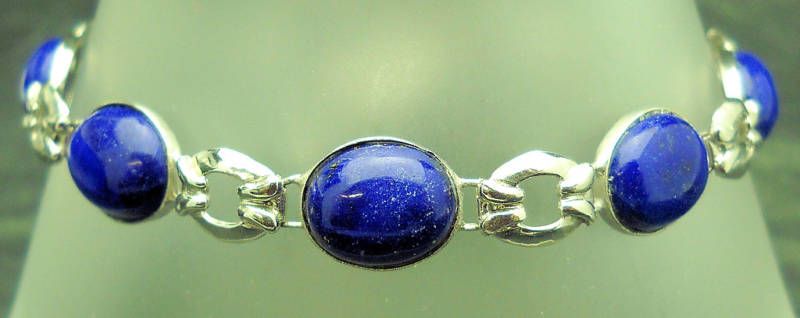 LAPIS 8 INCH BRACELET SOLID 14K GOLD, 12.9g  