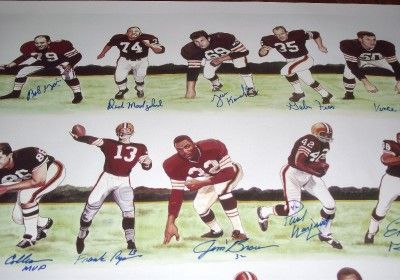   Browns Championship Team Lithograph Autographed by 24 Players  