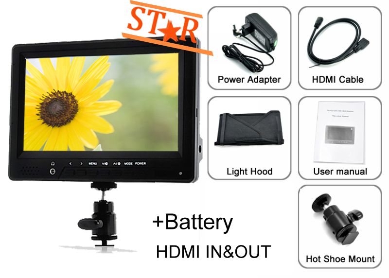 inch LCD On Camera Monitor Video( HD DSLR, 1080P, HDMI IN+OUT,W 