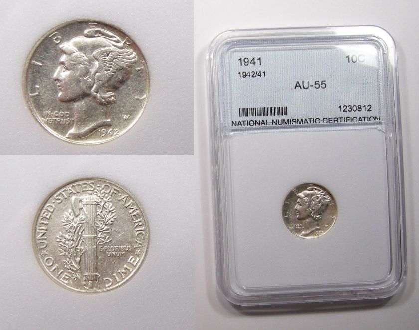 1942/41 Dime RARE AU/UNC. P 60  