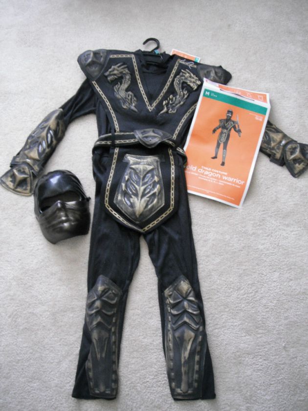 NEW GOLD DRAGON WARRIOR M L HALLOWEEN COSTUME CHILD NWT  