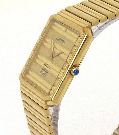 VINTAGE 14K GOLD CONCORD VAN CLEEF & ARPELS WRIST WATCH  