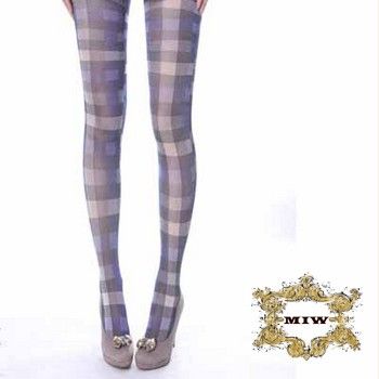   Checkered Prints Bling PantyHose Stockings **  