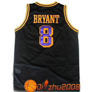 KOBE BRYANT Lakers Retro Black #8 Swingman Jersey RARE  