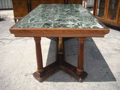 MARBLE TOP ITALIAN GILT WOOD VINTAGE DINING ROOM TABLE 11IT082D  