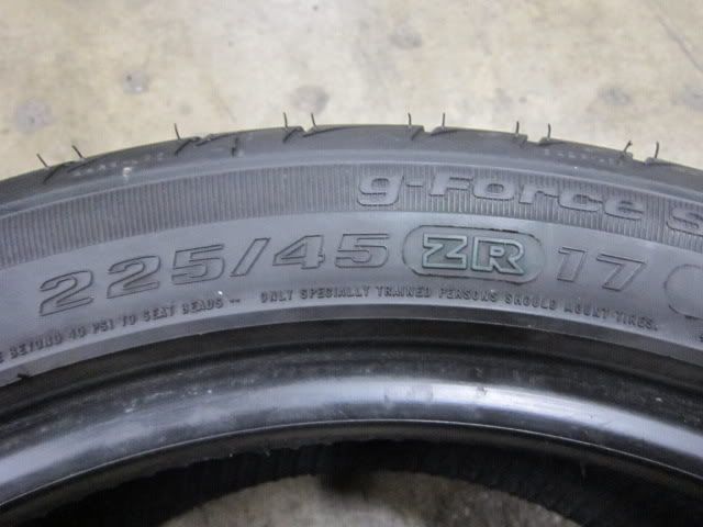 ONE BFGOODRICH G FORCE SPORT 225/45/17 TIRE (WC1198)  