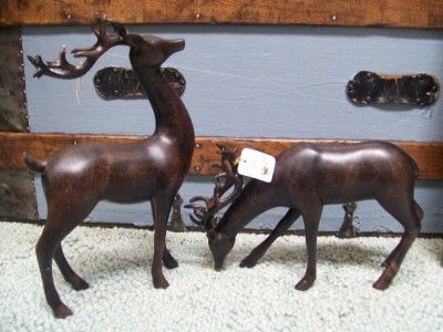   Mahogany Brown Reindeer Deer Christmas Figurine Decoration  