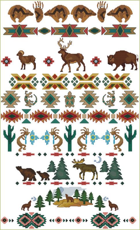 Native American Borders Machine Embroidery Designs Set  