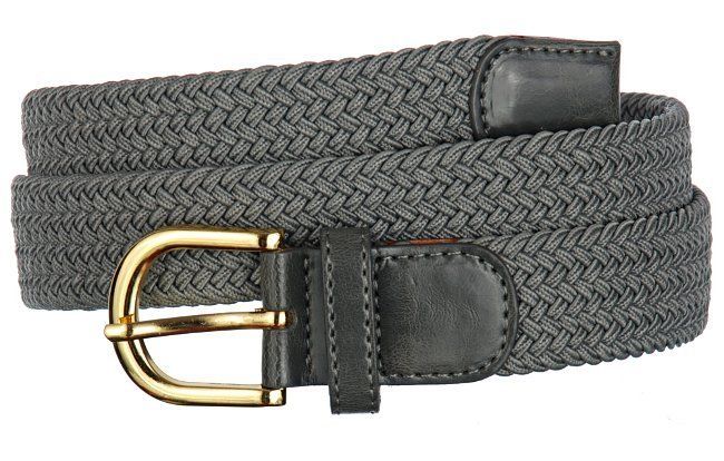 Genuine Leather Wide Mens Stretch Belt, Navy 7001LGY  