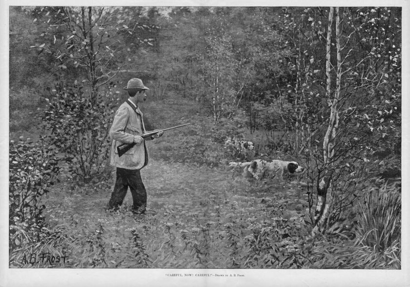 FROST WOODCOCK HUNTING, SPORTSMAN AND DOGS, HUNT  